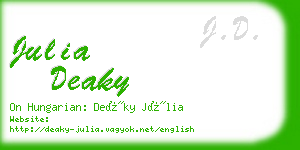 julia deaky business card